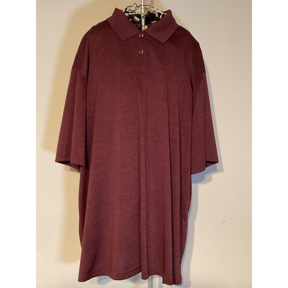 Saddlebred Mens Big & Tall 2X Polo Shirt Burgundy Performance Short Sleeve‎